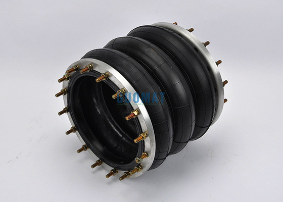 360306H-3 Triple Convoluted Industrial Air Spring Plate Dia 347mm Air Bag With Flange