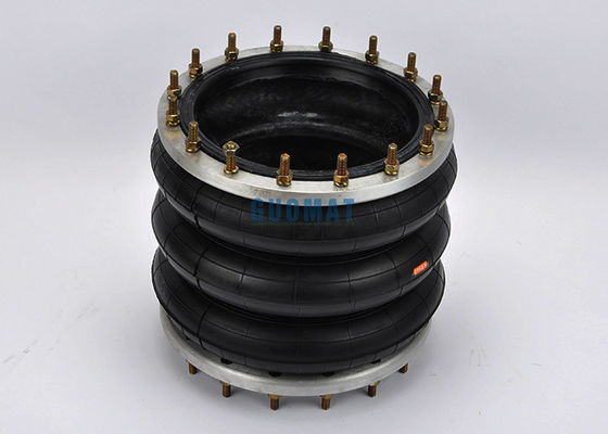 360306H-3 Triple Convoluted Industrial Air Spring Plate Dia 347mm Air Bag With Flange