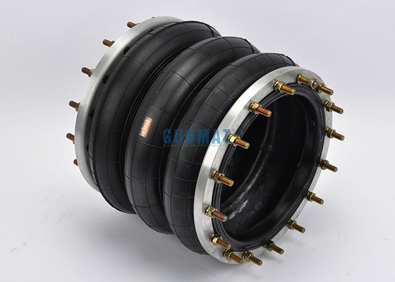 360306H-3 Triple Convoluted Industrial Air Spring Plate Dia 347mm Air Bag With Flange