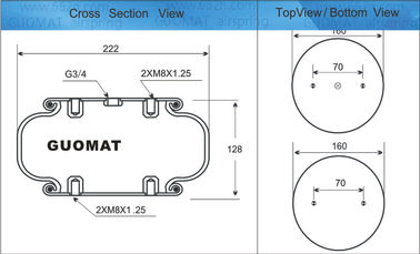 Industrial Air Spring Vertical lift force for platforms / rotation tables Goodyear 1B9-202