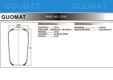 Natural Rubber Helper Airbags Bus Air Spring CF GOMMA 1S 323-23 PHOENIX 1 F 26  737 N