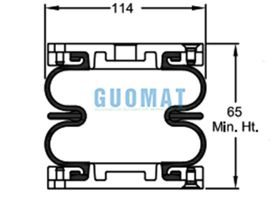 4 1/2X2 Steel Double Convoluted Air Bag SP2441 Dunlop Flange Connection