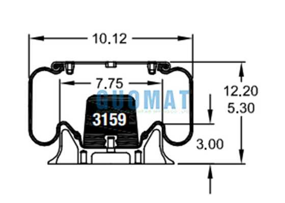 W01-358-9031 Firestone Rolling Lobe Air Spring Bellow No.1T15M-0 Truck Air Suspension With Piston