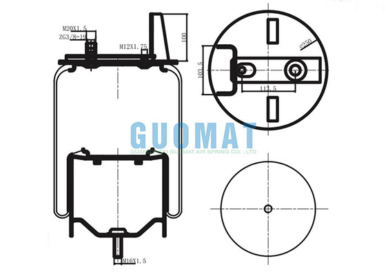 TRL-230LLH Truck Rolling Lobe Air Suspension Spring 1T6230H Auto Parts For HINO