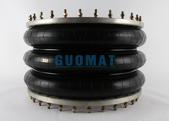 GUOMAT Triple Convoluted Rubber Industrial Air Spring 3H630376 660mm Stamping Flange Airbag