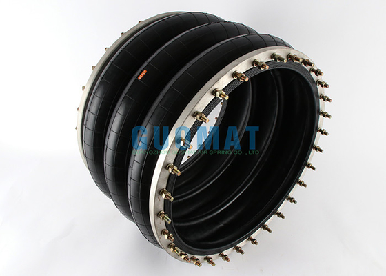 GUOMAT Triple Convoluted Rubber Industrial Air Spring 3H630376 660mm Stamping Flange Airbag