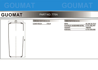 Contitech Air Bags 775 N / 775N Air Shock Suspension GRANNING 15932 For BPW 0220024700
