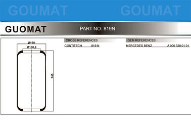 Natural Rubber Bellows Air Helper Springs 819N GRANNING 15966 For Optare UN15966