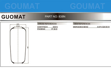 MERCEDES Bus Air Spring 838 N / 838N PHOENIX 1F26D For MERCEDES A6743280001