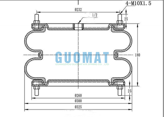 Replace Norgren M/31122 Flange Connection Industrial Air Spring FD412-22 Contitech Rubber Air Bags