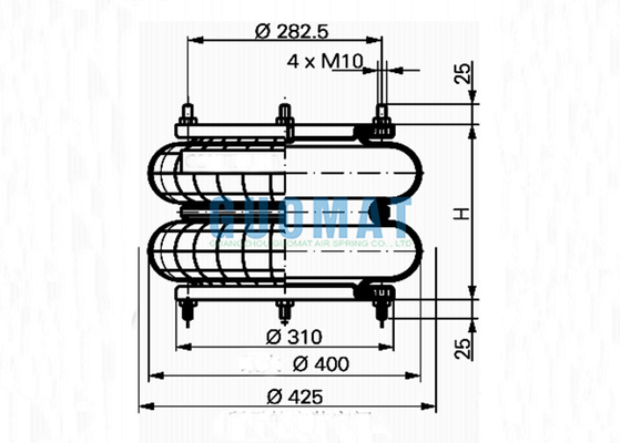 Original Rubber Air Spring Continental Contitech FD 614-26 DS G 1/2 For Pneumatic