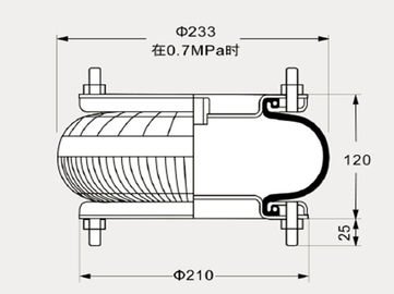 215120CY-1 Industrial Air Spring Single Convoluted Air Spring 12 Months Warranty