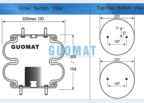 FD 330-22 337 Contitech Double Convoluted Industrial Air Spring W01-358-7401 Firestone Air Balloon With Stud Connection