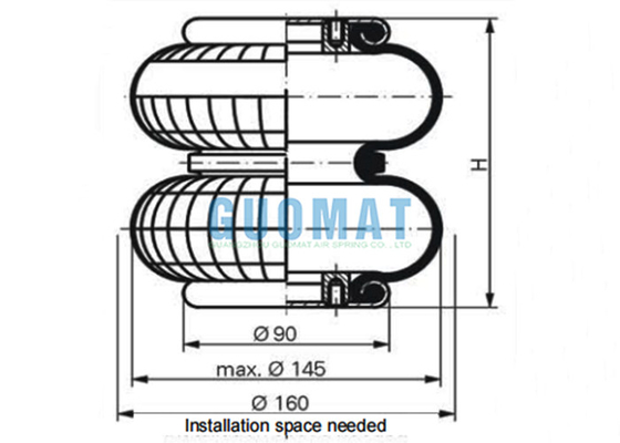 Weforma WBZ 100-E1 Industrial Air Spring G1/8 Air Connection Double Convolution Air Actuator