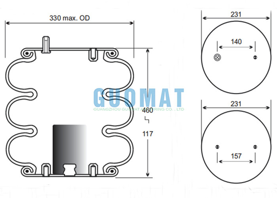 W01-358-8025 Firestone Industrial Bellows Actuator FT 330-29 469 Contitech Air Spring For Roller Friction Brake