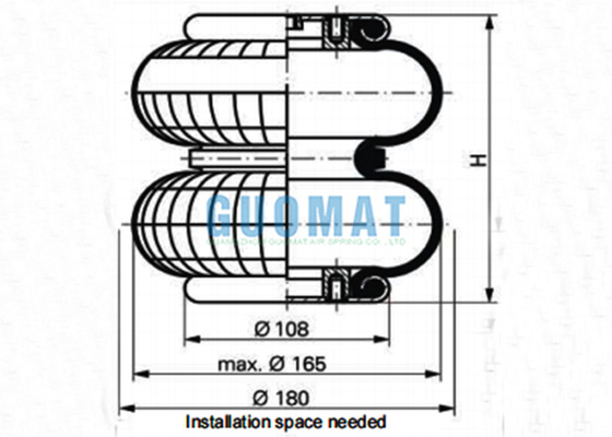 WBZ 200-E1/WBZ 200 Double Convoluted Air Lift Bag G1/4 Industrial Air Spring Shock