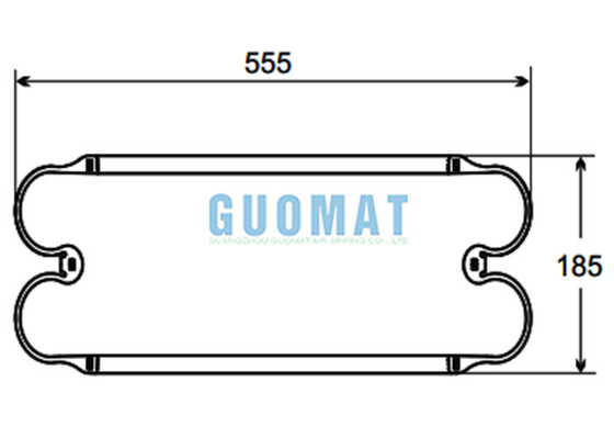 185mm Height Double Convoluted Air Spring With Natural Rubber 556238077