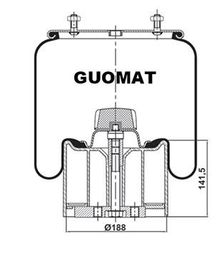 Rubber BPW Air Suspension Spring CONTI 940MB CPL For Truck 05.429.40.91.0 940