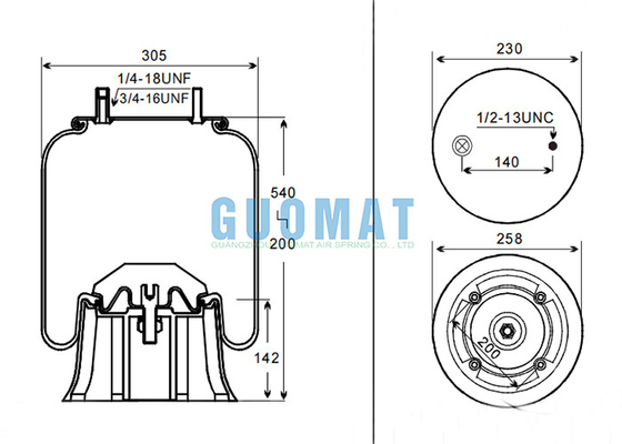 Universal Truck Parts 910-16P310 Contitech 1R12-092 Goodyear Suspension Air Shock Spring