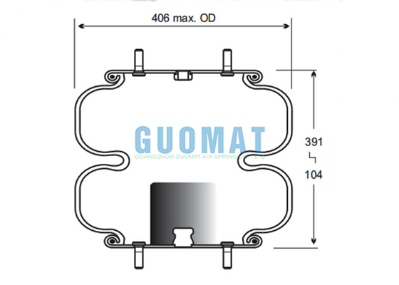 Durable Double Convoluted Air Help Spring W01-358-6799 Firestone Plate Industrial Rubber Bellows 