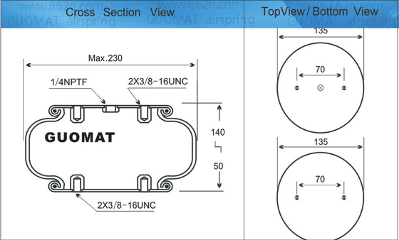 GUOMAT 1B8X4 Air Spring Contitech FS 120-10 Goodyear 1B8-550 Industrial Air Spring