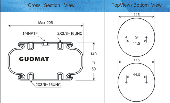 W013587451 Firestone Air Spring DIA. Max. 205 Air Suspension Bellows / Single Convoluted
