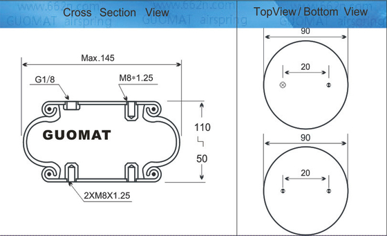 Small Size Industrial Air Spring Fs40-6 Contitech Machine Accessories Phoenix Sp1b04 Weforma Wbe100-E1 Load 500kg
