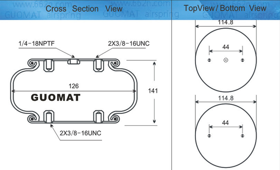 Firestone Air Spring W013587725 GUOMAT 1B5725 Big Stroke Single Convoluted Air Spring Shock