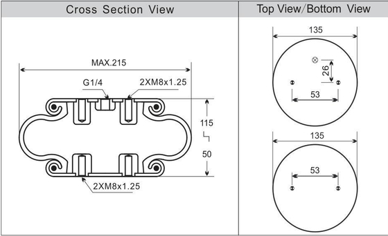 Phoenix SP1B07 Air Bellow Bags Single Convoluted  Rubber Air Spring For Commercial Laundry Machines