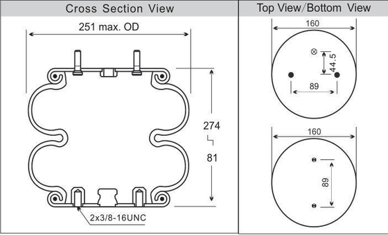 Industrial Control Gas-Filled Air Spring W01-358-6890/20 Double Convoluted Type Airbag