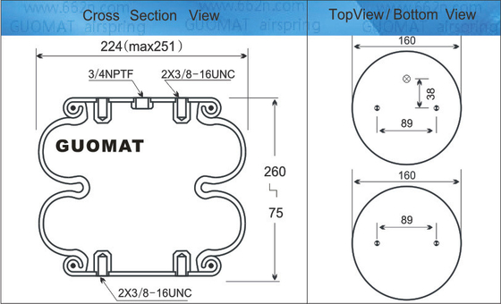 FD 200-19 319 Contitech Air Spring W013586900 Air Spring Actuator With 3/4 NPT Air Inlet Rubber Bellows 578923202