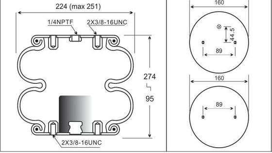 W01-358-6902 Convoluted Type Air Suspension Spring Bags For Hendrickson S2630