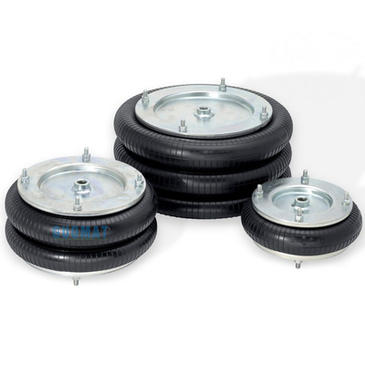 Dunlop Double Convoluted Air Spring 4 1/2X2 Rubber Bellow with Aluminum Plate