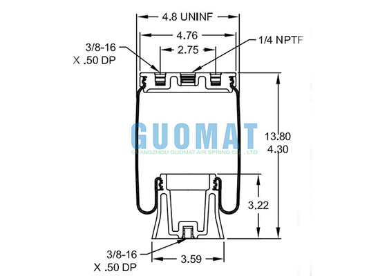 Replace Firestone W21-760-9000 SK6815P01 Contitech Air Ride Suspension Spring For Truck Cab