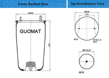 Contitech 4940 N P02 Airtech 34940 P BPW 30K 05.429.41.56.0 Truck Air Bag Suspension