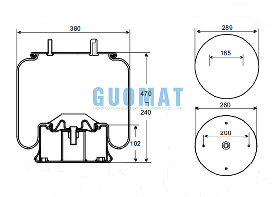 11 10.5A -16P523 Contitech Air Spring Assembly W01-358-8053 Firestone Truck Suspension Parts