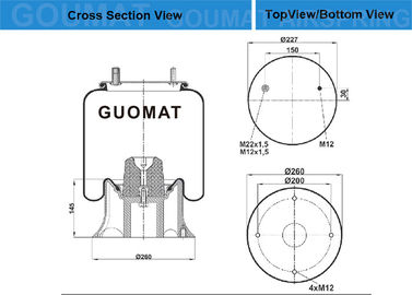 Granning Truck Air Spring / Firestone Air Bags W01-M58-7368 For 12368 / 115692