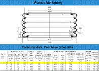 Single Action Punch Rubber Air Spring GUOMAT F-600-5 Five Convoluted 600-5