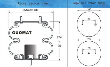 3.5 kg Continental Air Springs FD200-19 452 Firestone Dumper W013586932 For Ridewell 1003586932C