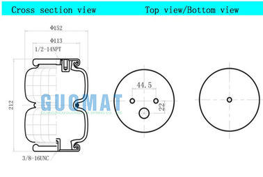 212mm Height 2B2500 Double Convoluted Air Spring For Car Renovation