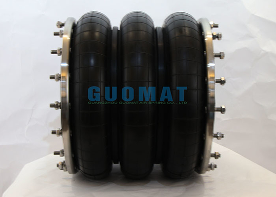 Triple Convoluted Industrial Air Bag LHF320/350-3 With Stainless Steel Flange Papermaking Equipment Air Springs