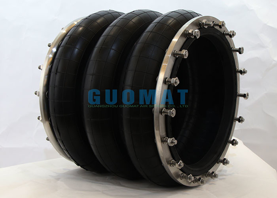 Triple Convoluted Industrial Air Bag LHF320/350-3 With Stainless Steel Flange Papermaking Equipment Air Springs