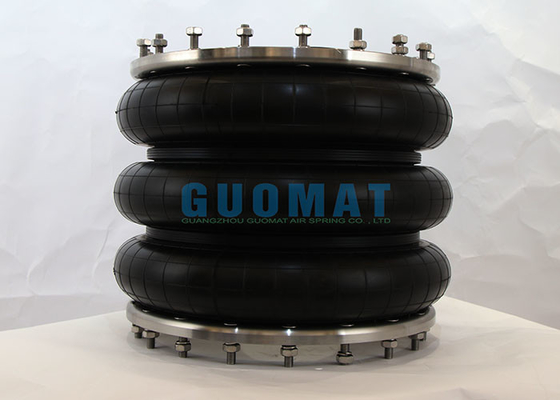 Triple Convoluted Industrial Air Bag LHF320/350-3 With Stainless Steel Flange Papermaking Equipment Air Springs