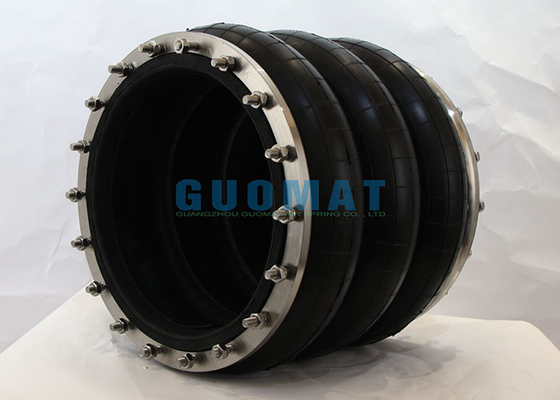 Triple Convoluted Industrial Air Bag LHF320/350-3 With Stainless Steel Flange Papermaking Equipment Air Springs