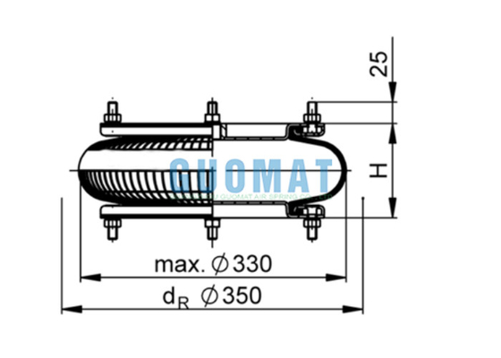 Original ContiTech FS 412-10 DS Convoluted Type Air Spring 12X1 Rubber Air Bellows