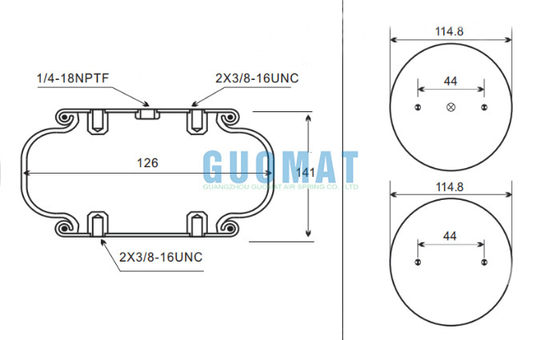 W01-358-7725 Firestone Industrial Single Convoluted Air Spring 141mm Design Height For Electronic Equipment