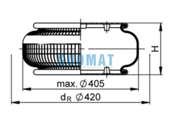 FS530-14 Contitech Air Actuator 1B53014 Crimped Convoluted Air Springs For Laundry Equipment