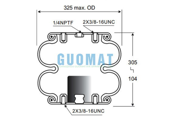 FD330-22 313 Contitech Double Convoluted Industrial Air Spring 2B12-309/2B12-316 Goodyear