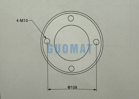 1H150076 Single Convoluted Type Air Spring 76mm Rubber Air Balloon With Flange