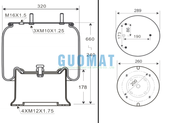 W01M586334/W01-M58-6334 Truck Air Suspension 1R14-719 Goodyear Trailer Air Springs